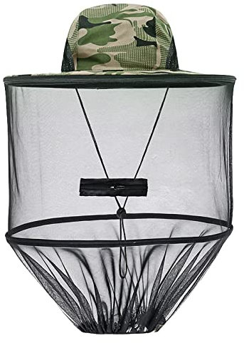 Damen Herren Kopfnetz Hut Imkerhut Moskito Kopfnetz Face Mesh Cover Sonnenhut Angelhüte Anti Moskito Netzhut UV Schutz Kopfschutz Nackenschutz Bienenhut für Outdoor Gartenarbeit Angeln