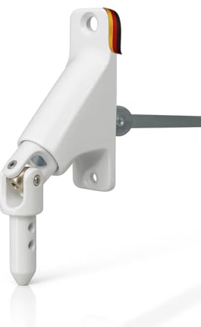 Rolladen Gelenklager 90° Gelenk - Rolladengelenk Gelenklagerplatte 23x85mm, pulverbeschichtet Weiß, Einsatz 12mm Zapfen | Innen 4 Kant