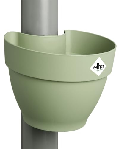 Elho Vibia Campana Drainpipe Clicker 40 - Macetero por Exterior - 100% Plástico Reciclado - Ø 21.6 x H 16.3 cm - Verde/Pistache Green