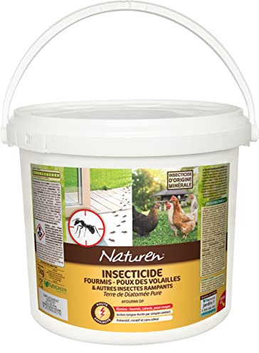 NATUREN NDIATS - Terre de Diatomée Anti-Fourmis 1 kg - Action longues durée et par simple contact - Elimine fourmis, cafards et poux - Préventif, curatif et sans odeur - Insecticide d'origine minérale