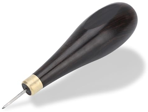 SALALIS Nähen Ahle, Awl, Vorstecher mit Holzgriff 3 mm Professionelle Leder Nähen Ahle Leder Werkzeuge Leicht zu halten zum Nähen zum Nähen zum Quetschen