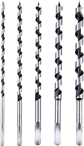 5 Stück Holzbohrer Set 23cm Lang, Schlangen-Bohrer Satz, Schneckenbohrer mit Sechskant-Schaft, Holzschlangenbohrer 6/8/10/12/14mm