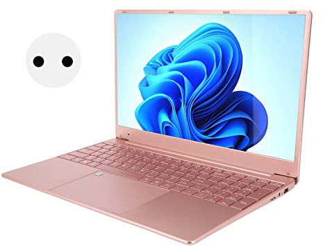 Haofy Portátil de Cuatro Núcleos, Oro Rosa, 16 GB de RAM, 512 GB de ROM, Pantalla IPS de 15,6 Pulgadas, Teclado Numérico para 10 para Trabajar (16+512G Enchufe de la UE)