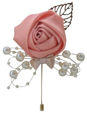 4 Stück Damen Brosche Rose Blume Brosche,Damen Elegante Ansteckblume Brosche,Anstecknadeln für Damen Mädchen Kostüm Zubehör Hochzeit,Party,für Hochzeit Dekoration,Braut Bräutigam Hochzeit,Rosa