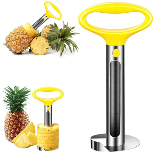 Ananasschneider und Entkerner, hochwertiger Edelstahl-Ananas-Entkerner, superschneller Ananasschneider und Entkerner, einfacher Kernentferner, einfach zu bedienen und zu reinigen