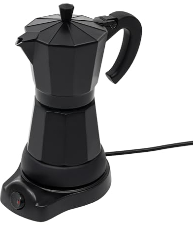 KLOOLIVE Caffettiera Elettrica Moka Caffettiera Caffettiera Caffè Nero Vintage Espresso Caffettiera Macchina 300ml per 6 Tazze