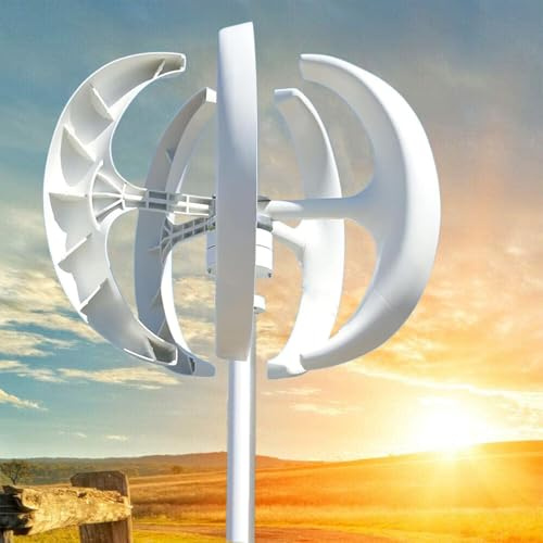 Eastnmythet Kit de turbina aerogeneradora de 12000W con Controlador, generador de Viento de 12V 24V 48V para alumbrado público doméstico, turbina de Viento Vertical,White 12V