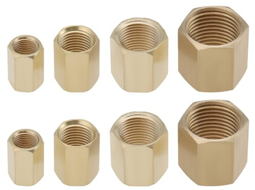 8PCS Adaptador de Casquillo Roscado BSP Hembra de Latón 1/8 1/4 3/8 1/2 Pulg. para Manguera Aire Aceite Agua Combustible