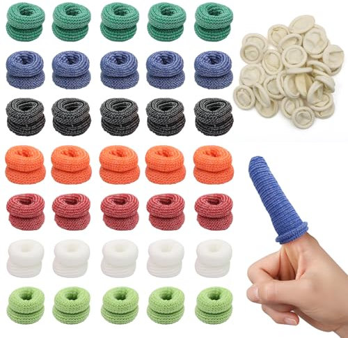 BORISCA 70 PCS Pansements Doigts, 35 Multicolores Pansement Doigt+35 Doigtier Caoutchouc, élastique Bandage Tubulaire Doigt Respirant Pansement Doigtier pour Protection Doigt Blessé