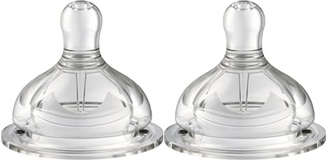 Oberni Sauger für Babyflaschen mit Größe 4, Langsamer Fluss Teats für Babys ab 12+ Monaten, BPA-frei, 2Pack