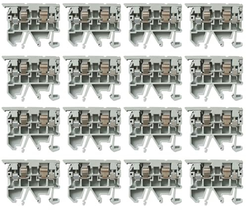 ASK1EN - 25 portafusibili per montaggio su guida DIN, morsettiera fusibile, 500 V, 4 mm², cavo grigio per impianti elettrici