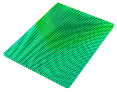 Pannello For Serra In Policarbonato A Doppia Parete Da 20 Pezzi, Lastra For Tetto In Policarbonato Trasparente Isolata, Adatta For Lastra Di Sostituzione Della Lastra Di Vetro For Esterni Solida(Green