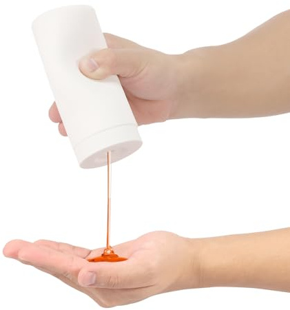 Silicone Squeeze Bottle Soap Dispenser 240ml Reusable Washing Liquid Dispenser Easy Squeeze Dish Soap Dispenser Leakproof Hand Soap Bottle for Essential Oil Lotion Shampoo Conditioner(white)