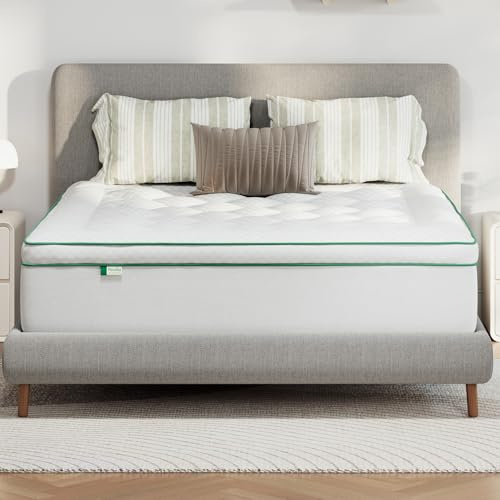 Novilla Matratzen Topper 180x200cm, Ultra Soft Polyester Langlebig Atmungsaktiv 3D Matratzentopper Superweich Flauschige Matratzenbezug Weiß