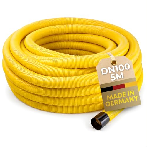 Tuyau de drainage DN100 5 m flexible et perforé – Tuyau en PVC ondulé et fendu – Protège contre l'eau stagnante dans le jardin et sur les fondations