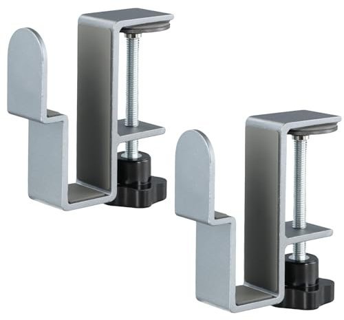 Hnonoxy 2 Pcs Adjustable Desk Side Laptop Mount, Mount Holder for Laptop, Metal Hanging Notebooks Desk Holder, Punch-Free Clamp on for Macbook Pro, Storage Clamp for Documents