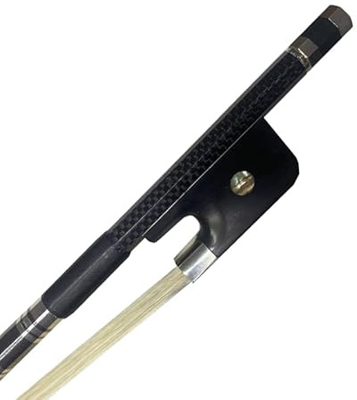 New 3/4 Size Top Model, upright bass bow plaid carbon fiber Bass Bow white Horsehair French Bass Bow for adult