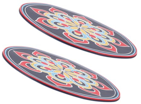 Milisten 2 Stück Klangschalenmatten aus Pvc mit Bequemer Textur und Vielseitiger Anwendung Elegante Runde Untersetzer für Meditation und Yoga Kunstvoll Besticktes Design