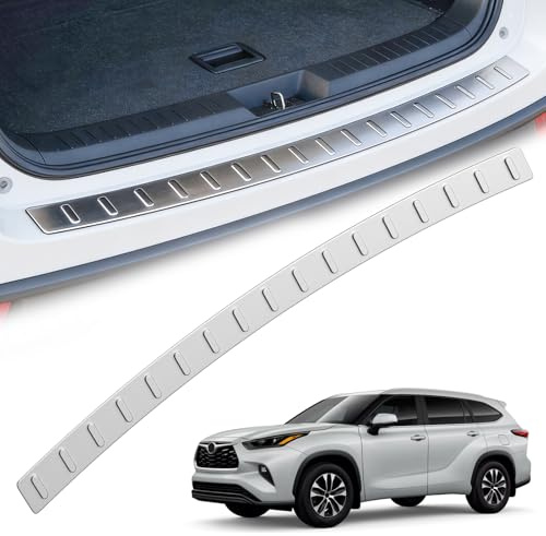 YLSCOO Stainless Steel Rear Bumper Protector Guard fits 2020-2026 Toyota Highlander, Trunk Outside Door Sill Protector Cover Accessories, Silver (Not for Grand Highlander), 2021 2022 2023 2024 2025