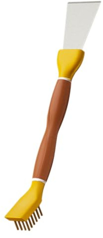 Garneck Dual Head Kitchen Brush with Non Slip Handle for Gas Stove and Cooktop Cleaning Sturdy Bristles for Grease and Grime Removal Multi Surface Scrubber for Kitchen Bathroom and Garage