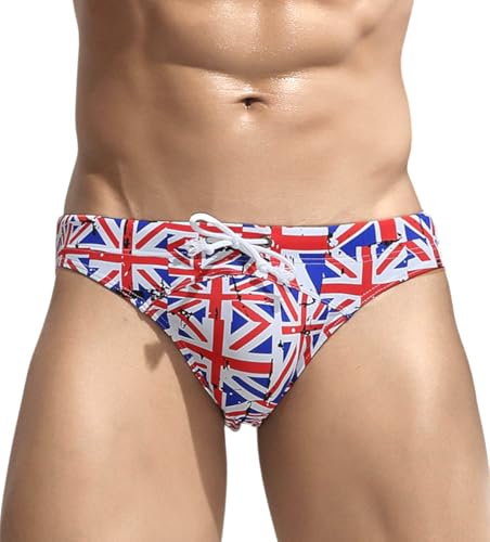 GFM Men's Swimming Briefs, Union Jack British Flag Pattern (SWM-EE)