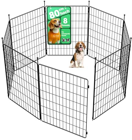 FXW MiniPaws Hundelaufstall für kleine Hunde & Welpen, 80cm 8 Paneele, Welpenlaufstall für drinnen & draußen, Garten & Camping