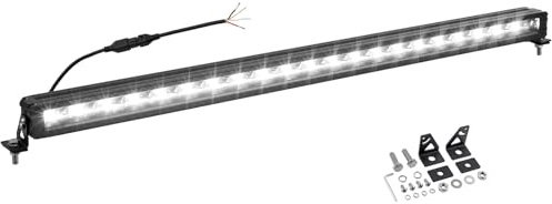 AUTOUTLET LED Driving Light Bar, 44 LED Zusatzscheinwerfer 10V-48V mit ECE Zulassung, 21000LM Arbeitsscheinwerfer IP67 Wasserdicht Bar Offroad Fernlicht Positionslicht für LKW NKW SUV - Einreihig