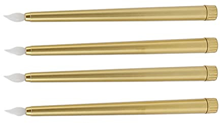 Gonetre LED-Kerzen, Flammenlose Stabkerzen, LED-Kerzenstäbchen, Sicher, Umweltfreundlich, Warmes Licht, Elektrische LED-Stabkerzen für Hochzeitsdekorationen, Partys, Bars, Kirchen, 4 (Gold)