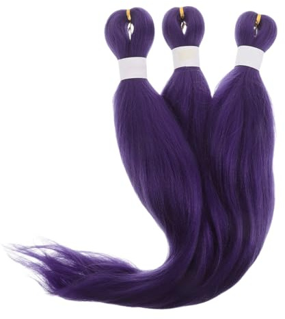 Anneome Lot De 3 Extensions De Cheveux Synthétiques Pour Filles Tresses Perruques Afro Pour Femmes Noires Tresses Crochet Extensions De Cheveux Longs Violets