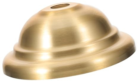 Genérico Remate de Lámpara de Latón Macizo Base Redonda para Lámpara Colgante Mesa Remate Cilíndrico Decorativo Metálico Color Cobre Natural para Luminaria Vintage