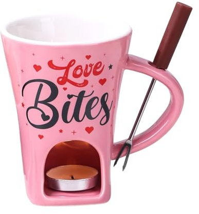 Dmuzsoih Tazze Fondue Personali - 200ml Fornello per Fondere Caramelle con Forchetta | Coppa per Fondue,per Burro Formaggio Serate di Appuntamenti Riunioni Natale Famiglia caffè Casa Cucina