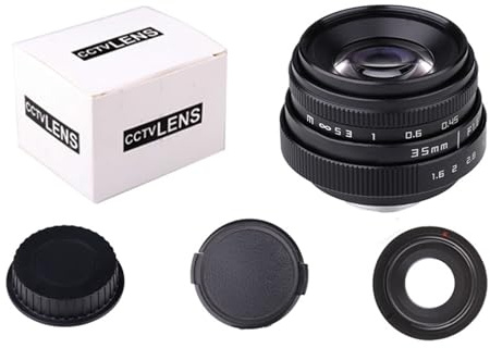 lentille， Compatible avec Les objectifs à focale Fixe 35 mm F1.6 APS-C à Monture E et Mise au Point Manuelle N1 FX Micro 4/3 C-M4/3(Black,EF-M)