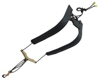 Verstellbarer Saxophongurt mit Doppelschulterriemen, Schwarz | Leder Nylon, Belastbar und Anpassbar, Zubehör für Bass-, Tenor und Altsaxophon Zufälliger Stil
