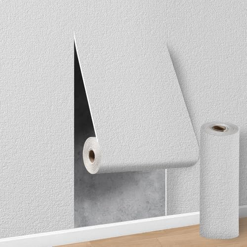 Cathpetic White Self Adhesive Thermal Wallpaper,Peel and Stick Wall Panels 5 Roll=75 sq.ft,3mm Thick Waterproof Insulating Wall Paper for Kitchen,Living Room,Bedroom,Thermal Wallpaper for Cold Walls
