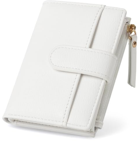 RRANCharltu Portefeuille Femme Cuir Petit Porte Monnaie Blocage RFID Blanc | Porte Carte Femme, Simili Cuir, Portefeuilles et Porte-Cartes, Blocage RFID, Fermeture éclair Poche à Monnaie, Fenêtre ID
