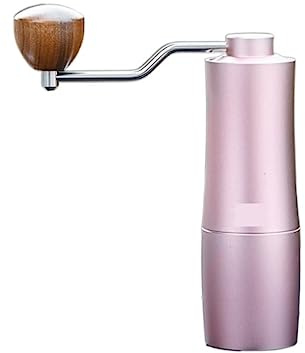 DANNMPX Cafetière Piston Moulin À Café Manuel Grain De Fraiseuse Boîtier en Aluminium Meulage Acier Inoxydable Café(Rosa)