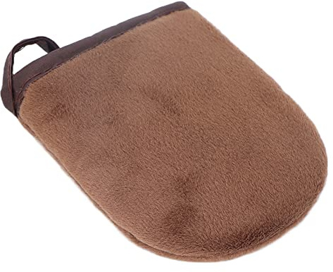 Generic Sunless Tanner Mitt Mjuk Flockande Självbrunande Applikator för Strimmig Garvning med Garvmousse, Kräm, Lotion, Spray återanvändbar Svamp+mikrofiber (Brun)