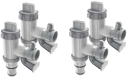 Jnchdghwa 4X Adaptador de Manguera de Piscina, Piezas de Repuesto para Piscina, Soporte de Manguera de Piscina y Válvula de Émbolo para Piscina Elevada