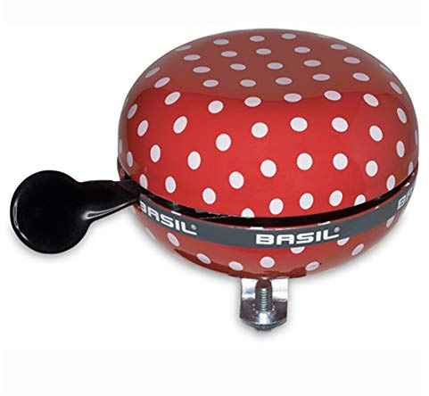 Basil Glocke Big Bell Ding Dong Fahrradklingel, Muster Polkadot rot wei?