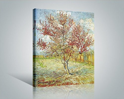 1art1 Vincent Van Gogh Poster Blühender Pfirsichbaum, Erinnerung An Mauve, 1888 Bilder Leinwand-Bild Auf Keilrahmen | XXL-Wandbild Poster Kunstdruck Als Leinwandbild 50x40 cm