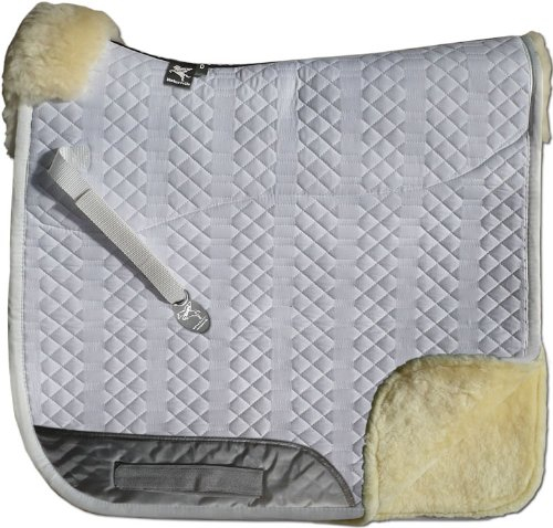 Engel Reitsport | SCHABRA2-VSS-WEI-WEI | Schabracke | Lammfell Fully Lined | Steppstoff | Fellkranz vorne | Vielseitigkeit | Stoff weiß Fell weiß