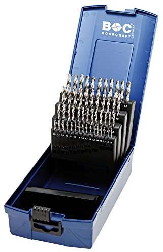 Craft poli spirale Set de forets HSS-G DIN 338 Type N perçage dans boîte ABS, 51 pièces, 1–6 x 0,1 mm steigend, kg591, 1 pièce, 11201330050