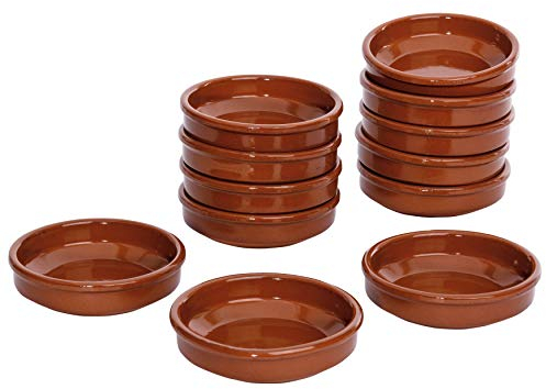 MamboCat Cazuela Bruno Lot de 12 bols en argile I Diamètre 12 cm I Taille S I Méditerranéen I Émaillé I Unique Fait à la main I Antique/Vintage I Moyen-Âge I Viking