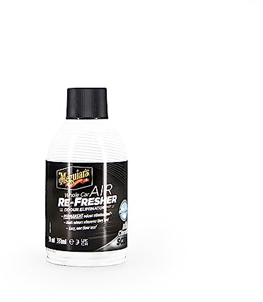 Meguiar's G181302EU Whole Car Air Re-Fresher Odour Eliminator Mist Black Chrome Scent Air Bomb 59ml