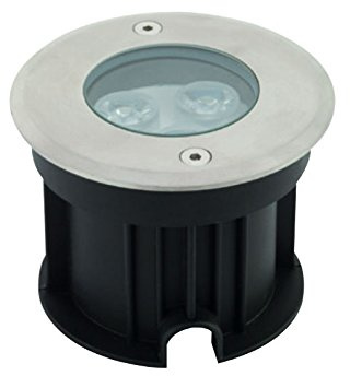 NCC-Licht Ritos LED's Garden LED Garten Einbaustrahler rund 100mm 3W silber kaltweiß 6000K