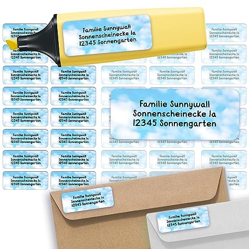 Adressaufkleber Pattern Clouds Absenderetiketten personalisiert 110 Stück