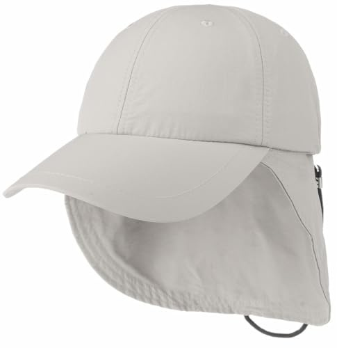 Lipodo Supplex Cap mit Nackenschutz Damen Herren Wasserabweisend Nylon UV-Schutz 40+ Gummizug Abnehmbarer Nackenschutz Frühjahr Sommer