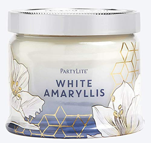 PartyLite Kerze Amaryllis mit 3 Dochten, Weiß - Duft: Amaryllis, Moschus, Sandelholz