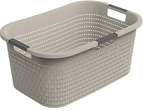 Rotho Country Panier à linge 40l, Plastique (PP) sans BPA, cappuccino, 40l (58.0 x 38.9 x 25.1 cm)