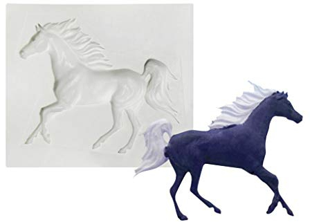 WE-HYTRE Stampo in silicone 3D a forma di cavallo, per uso alimentare, antiaderente, facile da usare, perfetto per pasta di zucchero, fondente, pasta di gomma, marzapane, cucina fai da te